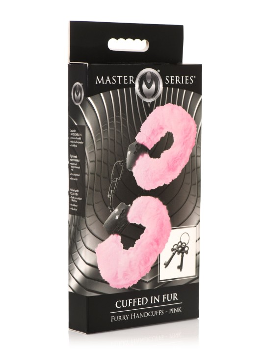 XR Brands - Cuffed in Fur Handcuffs - Pink