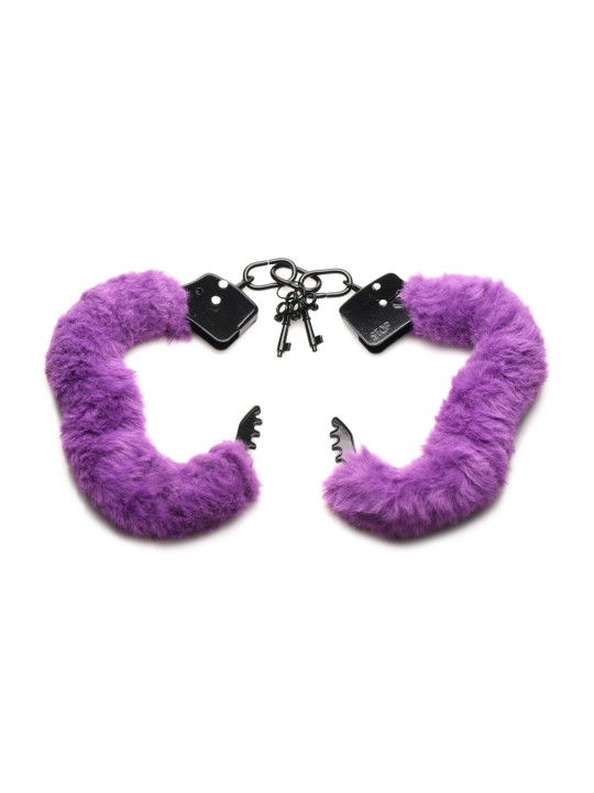 XR Brands - Cuffed In Fur Handcuffs - Purple