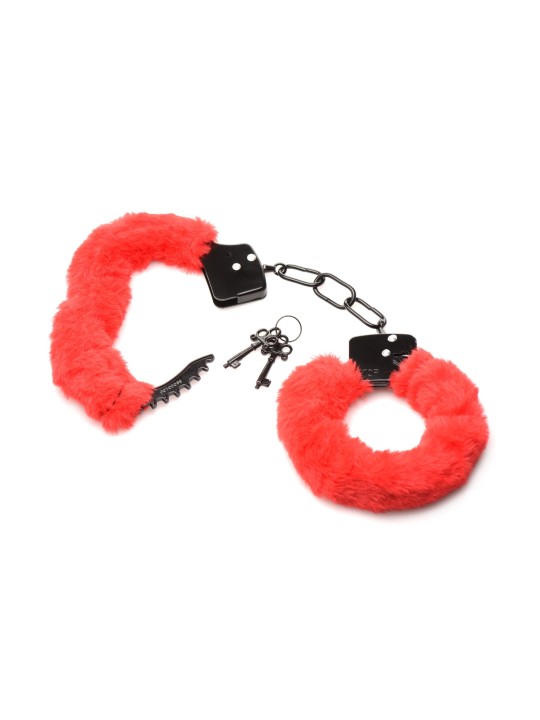 XR Brands - Cuffed in Fur Handcuffs - Red