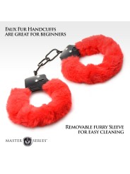 XR Brands - Cuffed in Fur Handcuffs - Red