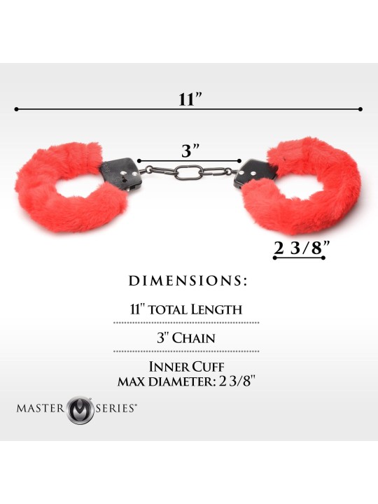 XR Brands - Cuffed in Fur Handcuffs - Red