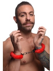 XR Brands - Cuffed in Fur Handcuffs - Red