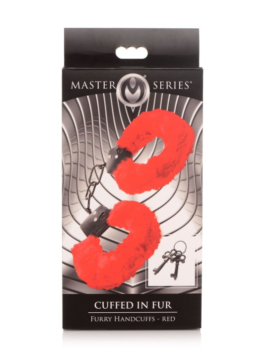 XR Brands - Cuffed in Fur Handcuffs - Red