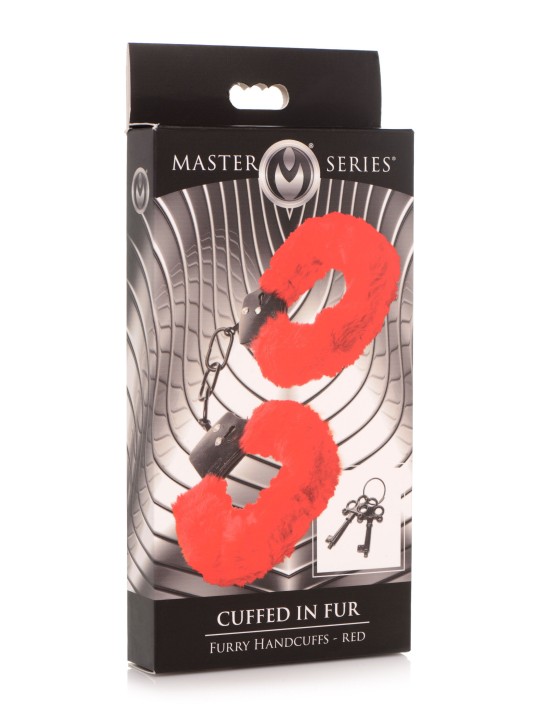 XR Brands - Cuffed in Fur Handcuffs - Red