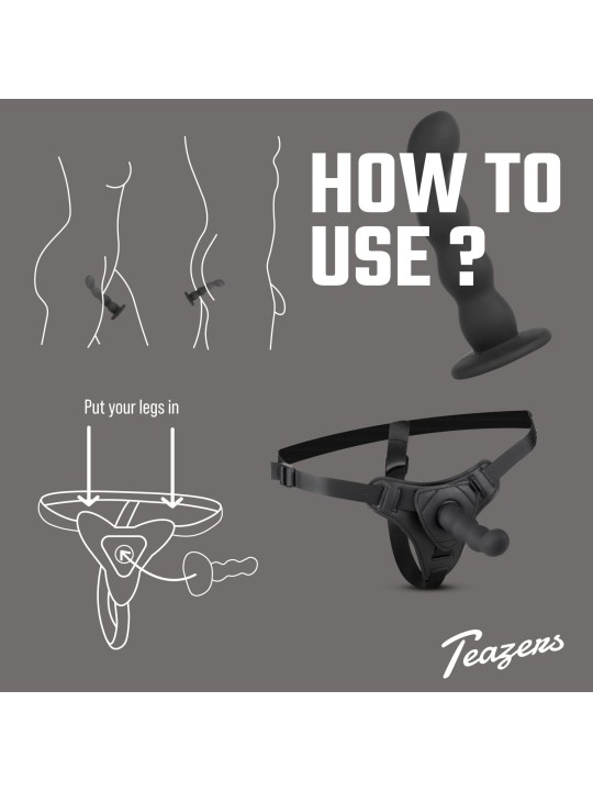 Teazers – Silicone Strap-On Set – Black