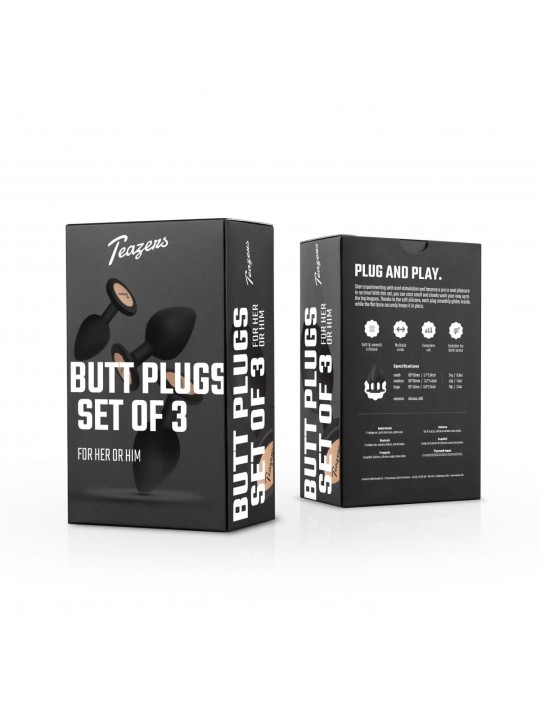 Teazers – Buttplug Set – Zwart