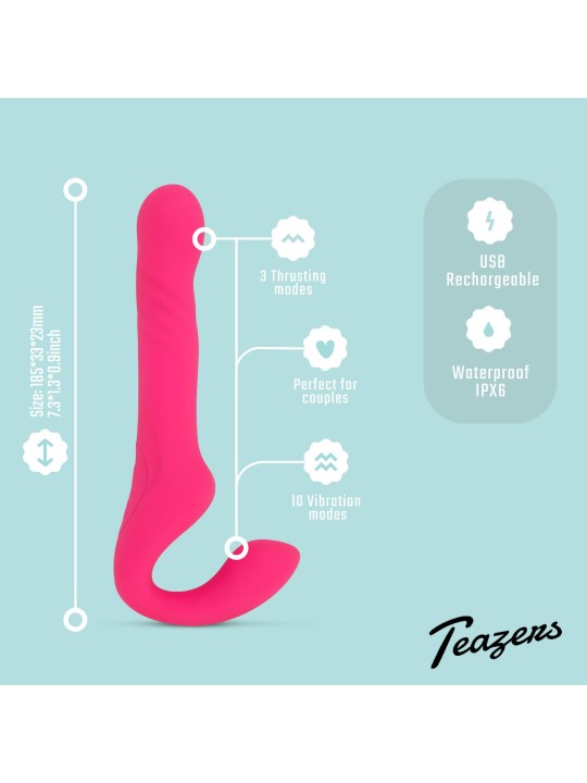 Teazers Strapless Strap On Vibrator - Roze
