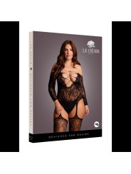 Le Désir - Criss-Cross Suspender Bodystocking Queen Size - Black