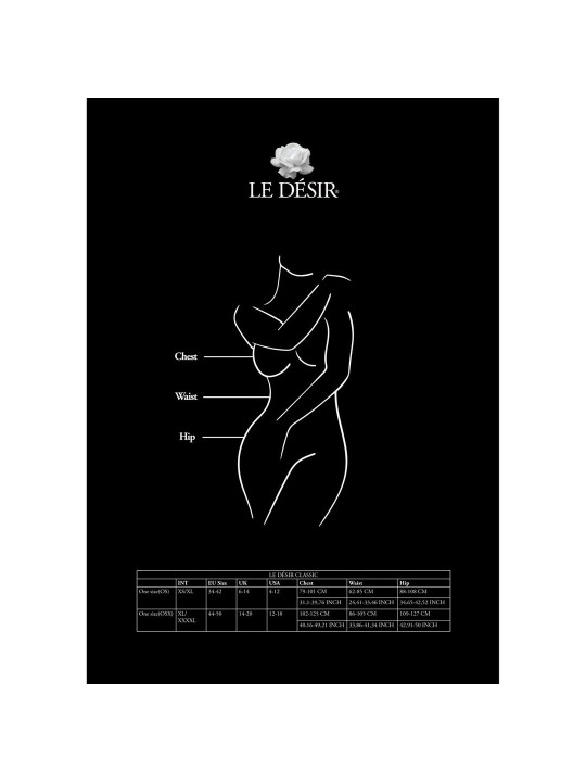 Le Désir - Criss-Cross Suspender Bodystocking Queen Size - Black
