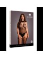 Le Desir - Jarretel Visnet Choker Bodystocking - Zwart