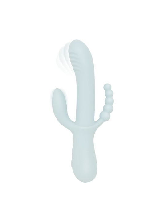Good Vibes Only - Triple Stimulation Vibe - Soft Silicone - Blauw