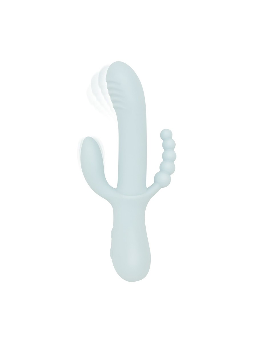 Good Vibes Only - Triple Stimulation Vibe - Soft Silicone - Blauw