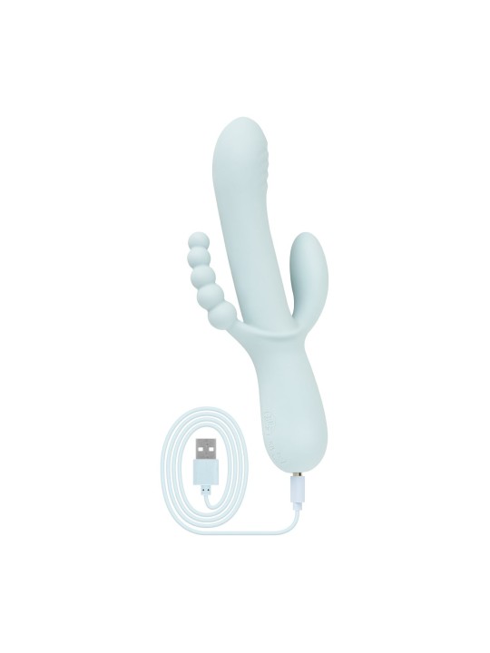 Good Vibes Only - Triple Stimulation Vibe - Soft Silicone - Blauw
