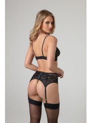 3 pc Lingerie-set Sanne -black animal