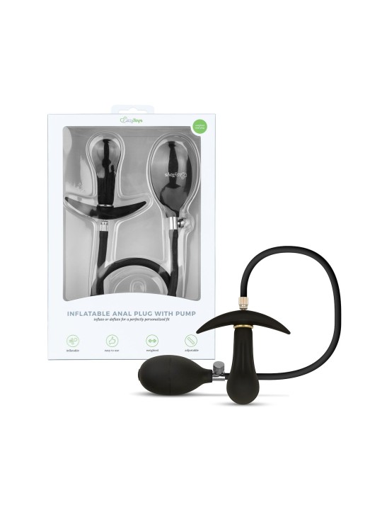 Anal Collection - Opblaasbare Buttplug met Pomp 8 cm - Zwart