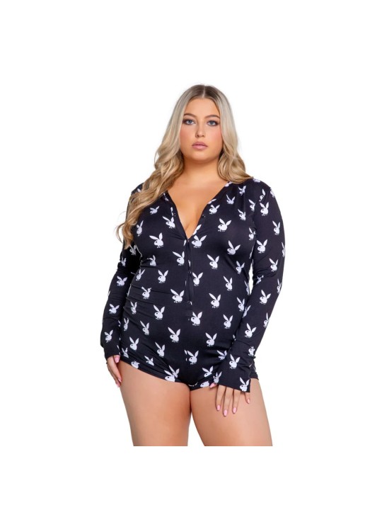 Playboy – Slumber Bunny Romper – Zwart
