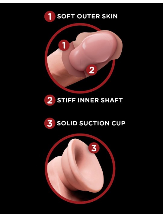 King Cock Plus Realistische Dildo Met Bewegende Balzak - 24 cm