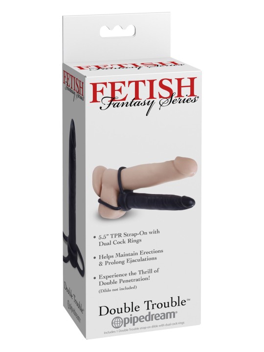 Double Trouble Strap-On Dildo met Ringen