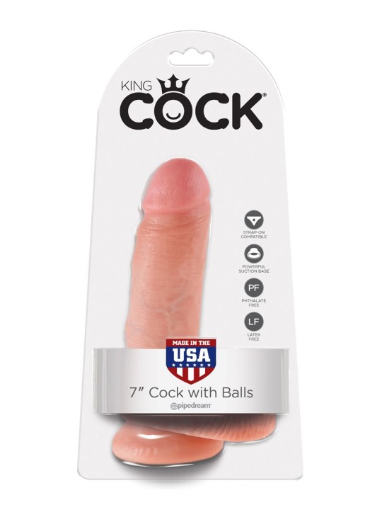 King Cock Realistische Dildo Met Balzak - 18 cm