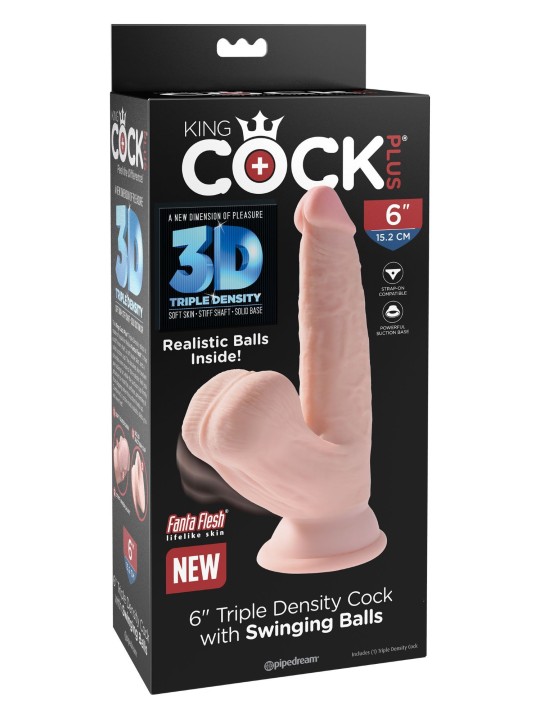 King Cock Plus Realistische Dildo Met Bewegende Balzak - 15,2 cm