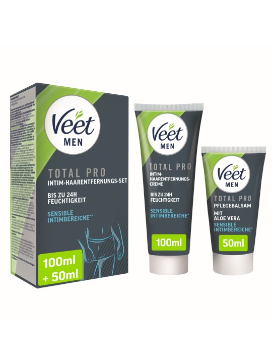Veet Men Intim-Haarentfernungs-Set für Männer - 100 ml Tube & 50 ml Balsam