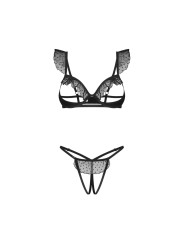 Obsessive - Carrola 2-delige Open Lingerieset - Zwart