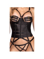 Cottelli Collection - Suspender Corset Set - Black