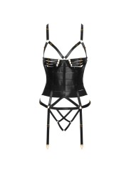 Cottelli Collection - Suspender Corset Set - Black