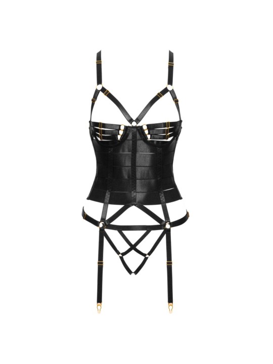 Cottelli Collection - Suspender Corset Set - Black