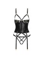 Cottelli Collection - Suspender Corset Set - Black