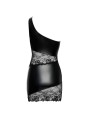Cottelli Collection - Asymmetrische Kanten Mini Jurk - Zwart