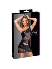 Cottelli Collection - Asymmetrische Kanten Mini Jurk - Zwart