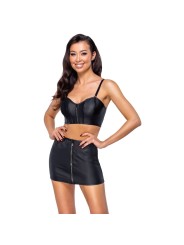 Cottelli Collection - Mini Skirt with Rhinestone Zip - Black