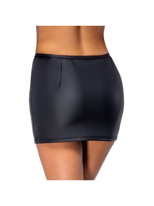 Cottelli Collection - Mini Skirt with Rhinestone Zip - Black