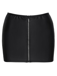 Cottelli Collection - Mini Skirt with Rhinestone Zip - Black