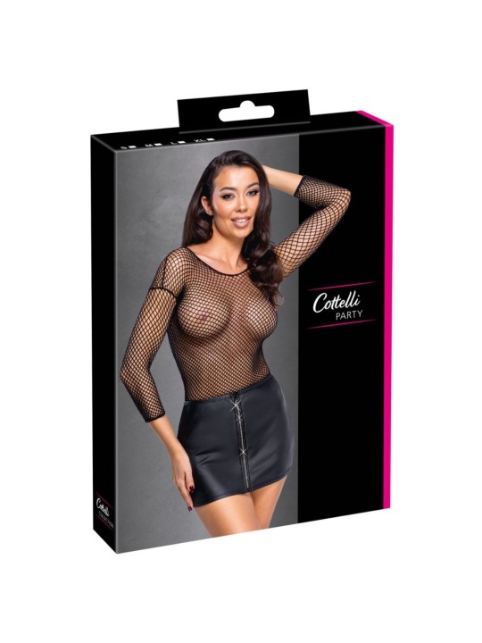 Cottelli Collection - Mini Skirt with Rhinestone Zip - Black