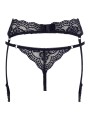 Cottelli Collection - Suspender Belt and Thong Set - Black