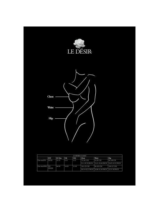 Le Désir - Lace Suspender Bodystocking - Zwart