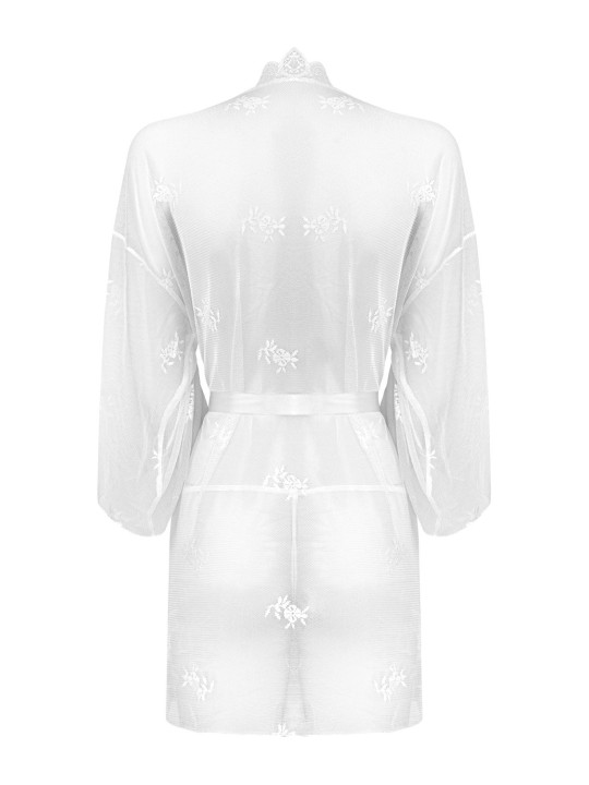 Christine - Kanten Kimono Set Flower - Wit