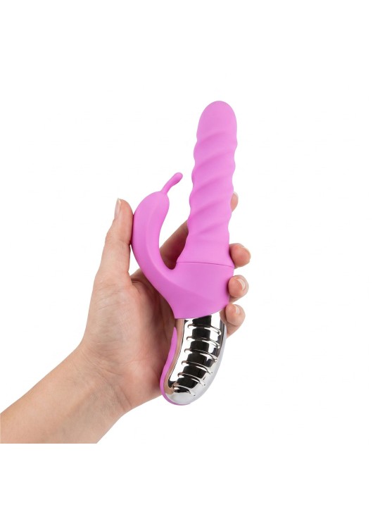 Good Vibes Only - 360° Rotating Thrusting Vibrator - Roze