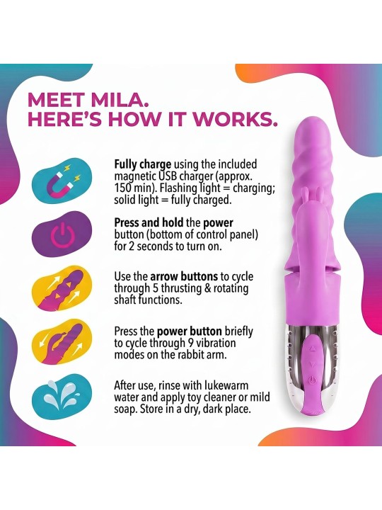 Good Vibes Only - 360° Rotating Thrusting Vibrator - Roze