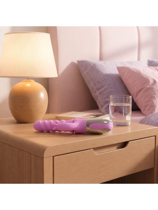 Good Vibes Only - 360° Rotating Thrusting Vibrator - Roze