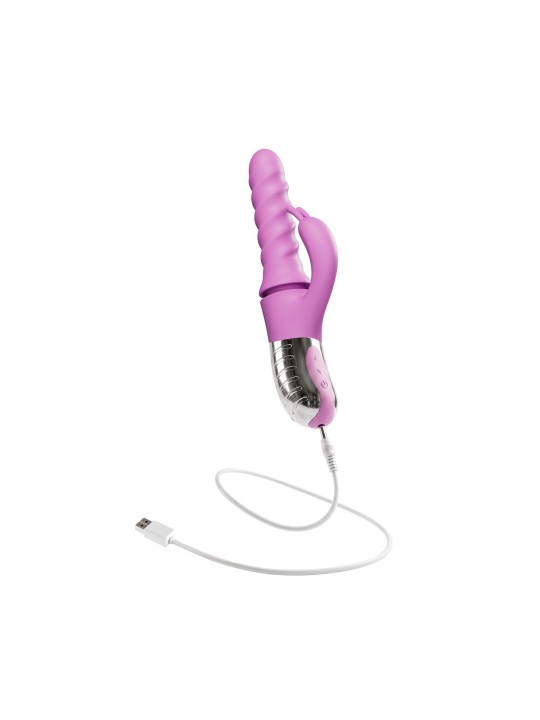 Good Vibes Only - 360° Rotating Thrusting Vibrator - Roze