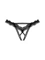 Christine - Lace Open Crotch Thong Lila - Black