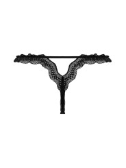 Christine - Lace Open Crotch Thong Lila - Black