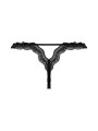 Christine - Lace Open Crotch Thong Lila - Black