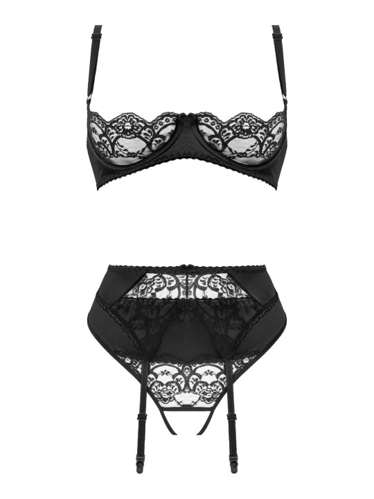 Christine - 3-pcs Open Bra Crotchless Slip Set Gush