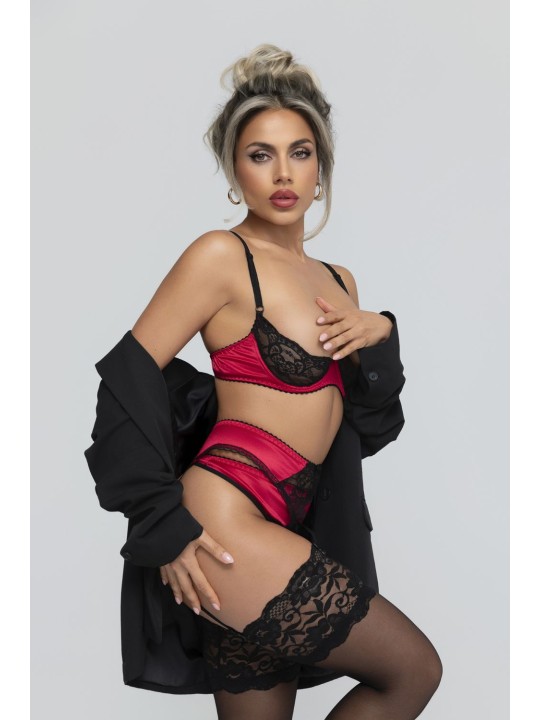 Christine - 3-pcs Open Bra Crotchless Slip Set Gush