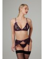 Christine - Axelle 3pc Set - Open Crotch & Cups Purple