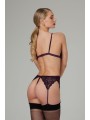 Christine - Axelle 3pc Set - Open Crotch & Cups Purple